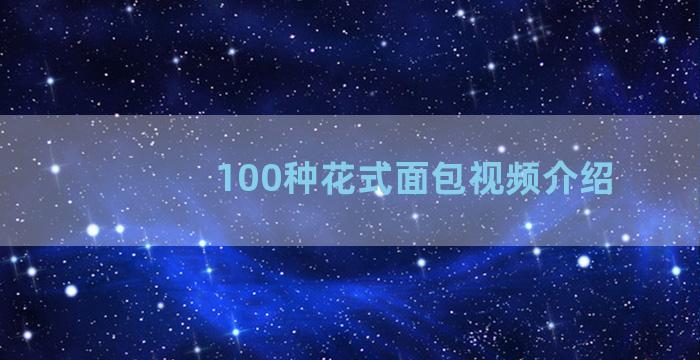 100种花式面包视频介绍